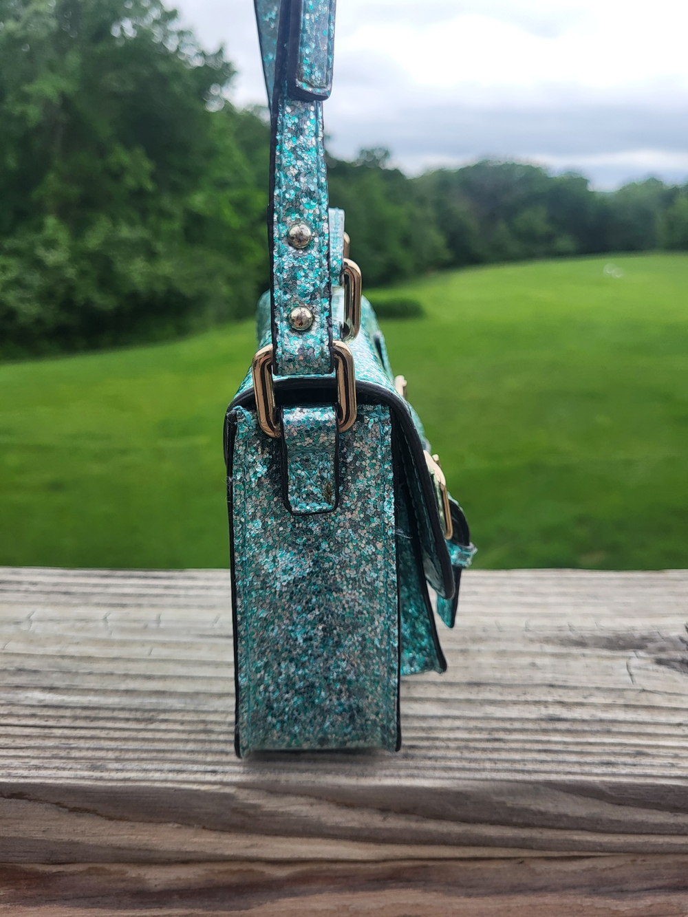 Kate Spade Glitter Turqouise Scout Satchel/Shoulder Bag - Picture 4 of 7